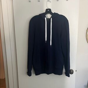 Women’s Navy Blue Hoodie Sweater by Jane Fonda